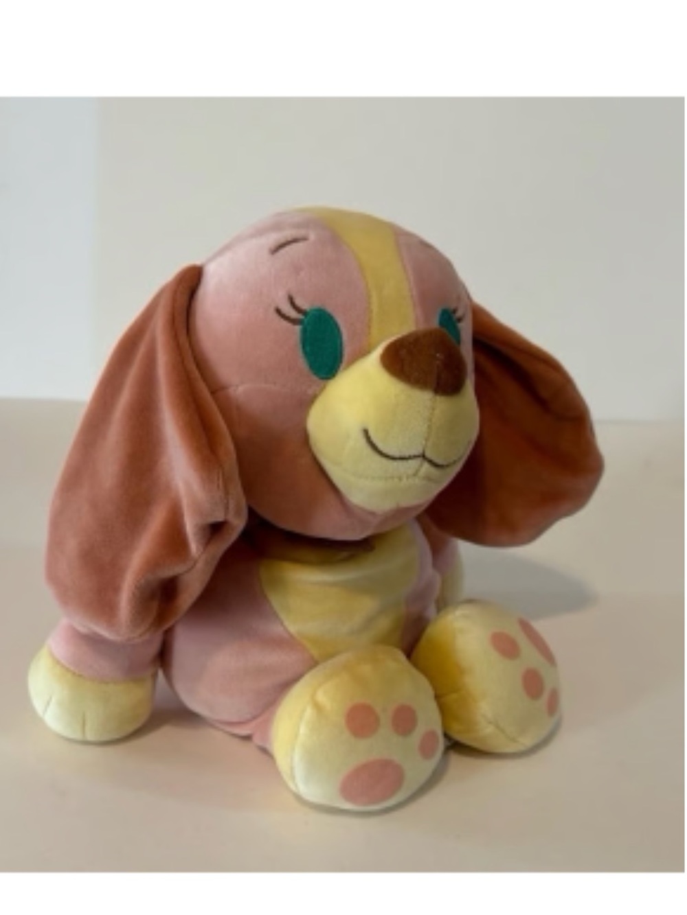 Disney Parks Lady & The Tramp Pink Plush Weighted Stuffed Animal